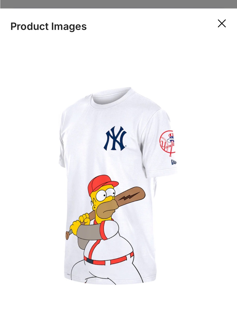Fanatics White New York Yankees Homer Simpson Baseball Graphic Tee